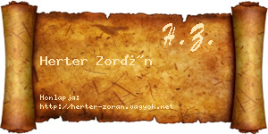 Herter Zorán névjegykártya